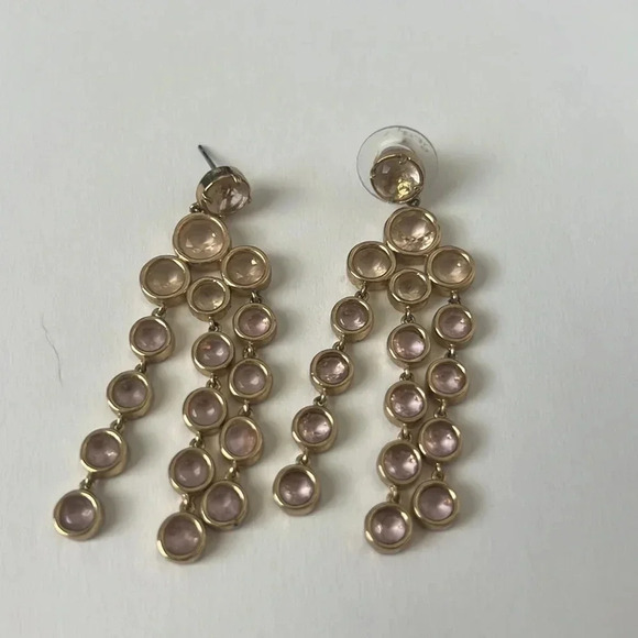 Kate Spade Gold Tone Clear Circle Chandelier Earrings - Picture 3 of 5